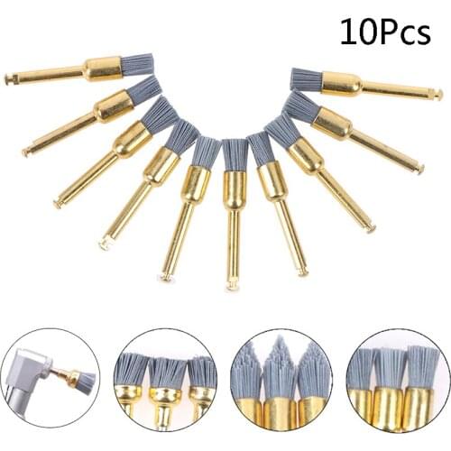 10Pcs Dental Polishing Brush Silicon carbide Material Latch Bowl Flat Teeth