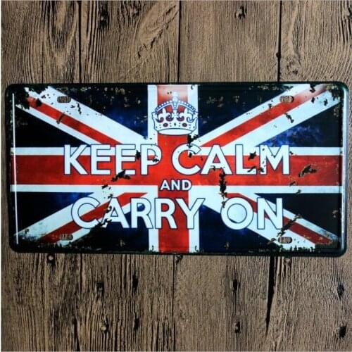 15x30cm Keep Calm and Carry on Decor Bar Pub Home Vintage Retro Poster Metal Tin Sign