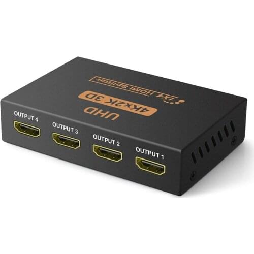 1x4 Powered HDMI Splitter (1 In 4 Out) V1.4 Certified Support Full Ultra HD 4K/2K 1080P And 3D Resolution Video HDMI Switch