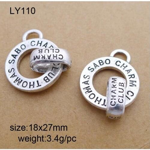 25Pcs/Lot 18*27mm Antique Silver Plated Metal Alloy Letter Charms Fit For DIY Accessories Jewelry Making Findings