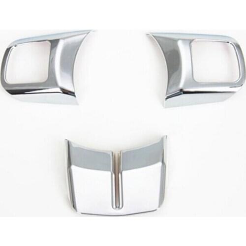3PCS/Lot ABS Silver Steering Wheel Trim Sticker Sequins Trim For Jeep Wrangler 2011-2015 For Grand Cherokee For Compass Car
