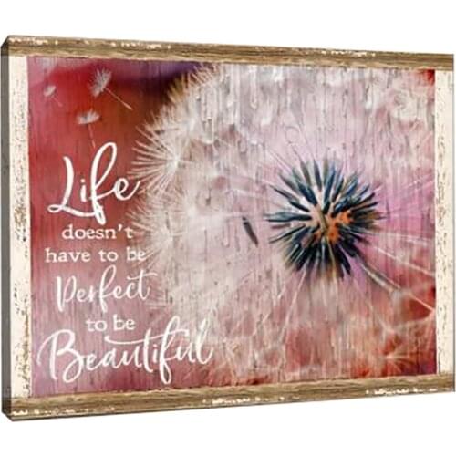 Unframed Rustic Farmhouse Country Dandelion Canvas Plant Grass Painting Red Wood Inspiration Motivation Prints Pictures For Home