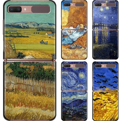 Smartphone Case For Samsung Galaxy Z Flip 3 5G Cover PC Shell Black Caso Hard Capa Hot Sale van gogh starry night