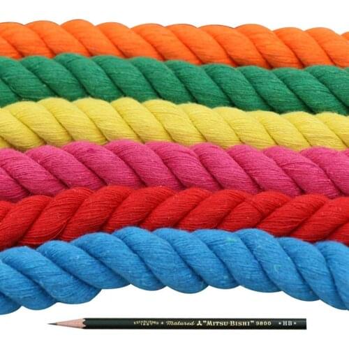Colorful 20mm Thick Cotton Cord 2Meters/5Meters High Tenacity Twisted Rope Outdoor Camping Swing Rope DIY Accessories 14 Colors