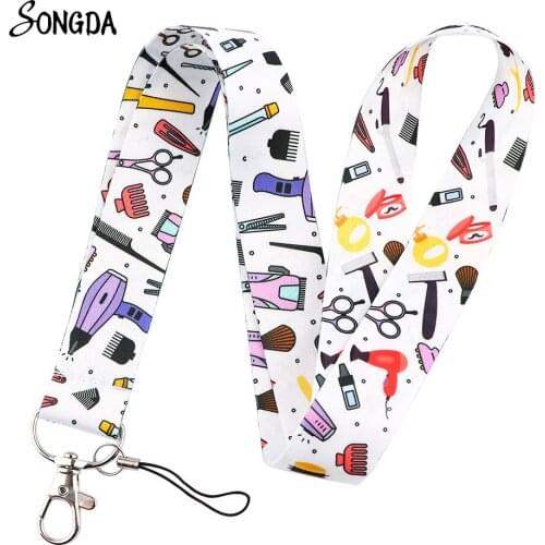 Barber Shop Tools Lanyard Neck Straps For Phone Charms Hanging keychains Holder Key ID Card Badge Unisex Keycord Accessories