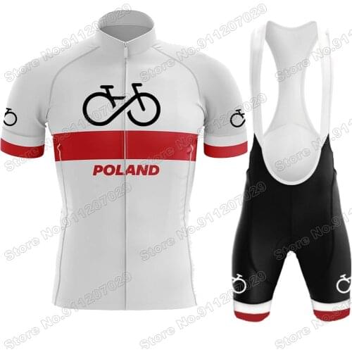 Poland 2021 Team Mens Cycling Jersey Set Summer Polish Clothing Road Bike Suit Mountain Bicycle Shirt Bib Shorts MTB Maillot