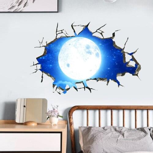Creative Wall Stickers Home Decor Living Room 3d Art Broken Wall Self-adhesive Poster Mural Ceiling Sticker Room Decorations