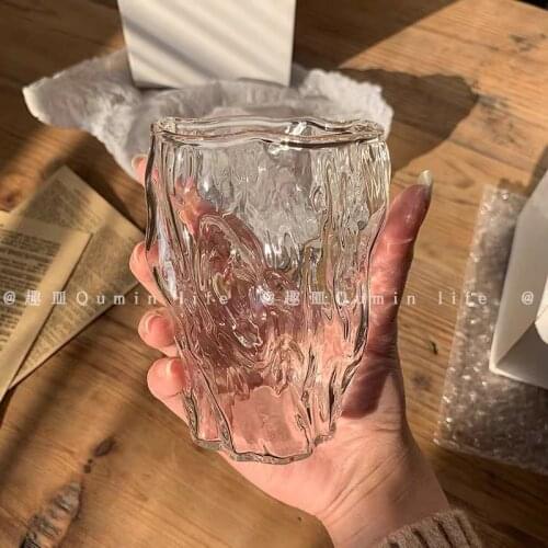 Glass Water Cup Twist Fold Cup Household Unique Fruit Juice Tea Cup Lovely Beer Cup Ins Style Advanced Simple Korean Milk Cup
