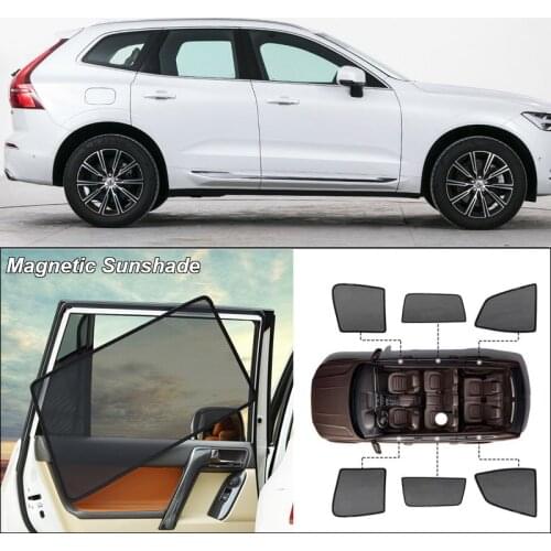 Car Side Windows Magnetic Sun Shade UV Protection Ray Blocking Mesh Visor For Volvo XC60 Curtain Accessories