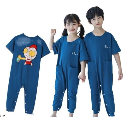 Lovely Summer Soft Pajama Sets Cartoon Pyjamas Boys Girls Homewear Spring Autumn Onesie Pajamas Sleepwear for Kids Nightwear