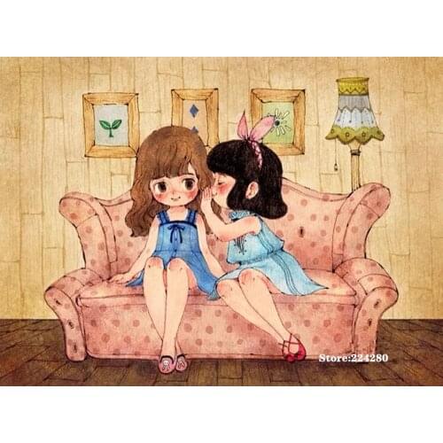 Sweet girl sets child Needlework Aida Cross stitch 14CT Unprinted Embroidery kits Arts Cross-Stitching,DIY Handmade Home Decor