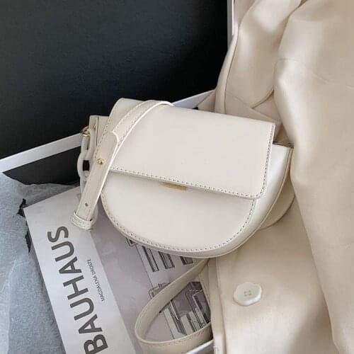 PU Leather solid Color Crossbody Bags For Women 2020 Fashion Small Shoulder Bag Female Handbags And Purses Saddle Bag S2239