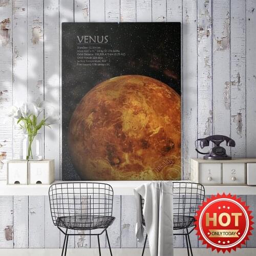 Venus Space Prints Poster, Universe Galaxy Print Art, Astrophile Wall Art, Venus Expedition Wall Stickers, Star Planet Poster