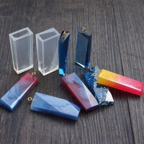Transparent Stripe Square Cuboid Silicone Special Mould For Resin Real Flower DIY Hair Jewelry Making Mold Epoxy Resin Molds