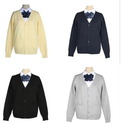 New Arrival Jk School Uniforms Cute Girls Cardigans Sweater Tops Japanese High School Students Uniform Sweaters Long Sleeve XXL