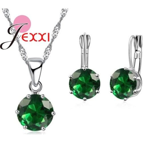 925 Sterling Silver Wedding Jewelry Sets High Quality Clear CZ Crystal Necklace for Women El Collar Accessories