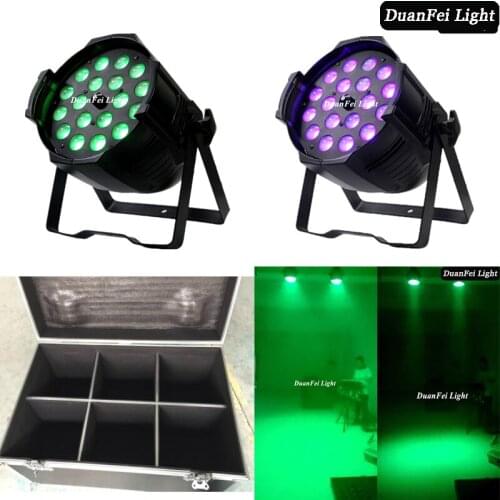 12pcs+Flightcase) 18*18w Zoom Spot Wash LED Par Light rgbwa uv 6in1 led par light dj dmx Controller lights Led Zoom Par Light
