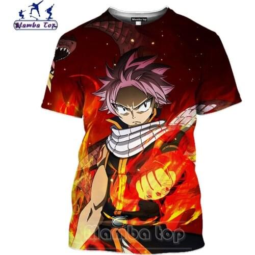 Mamba top Fairy Tail T Shirt 3D Salamander Summer Mens T-shirts Holiday Anime Tshirt Fashion Women Sweatshirt Beach Men Clothes