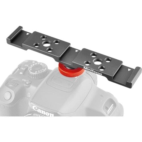 Cold Shoe Bracket Triple 3 Universal Hot Shoe Extension Mount Bar for DSLR Camera with LED Video Light Microphone Monitor Flash