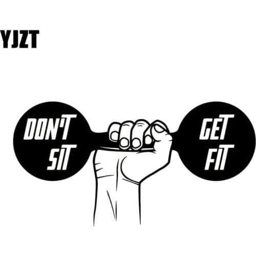 YJZT 16.8M*8.4CM Dumbbell Gym Fitness Sport Decoration Motorcycle Vinyl Car-Styling Stickers Black/Silver C31-0158