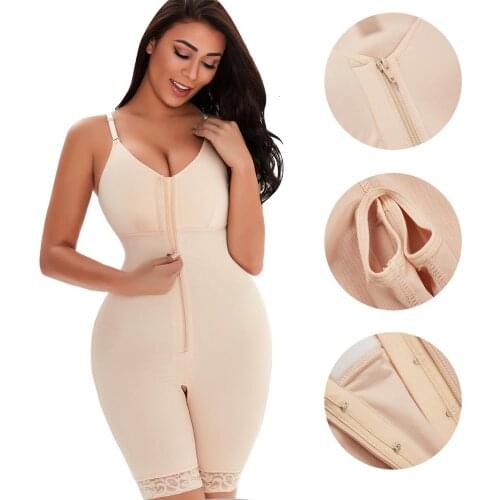 Women Full Body Shaper Camis Suit Shapewear Zipper Waist Trainer Bodysuit Corset Butt Lifter Underwear Shorts Plus Size 6XL