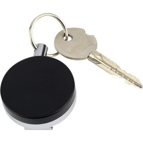 1Piece Stainless Steel Tool Belt Money Retractable Key Recoil Ring Pull Chain Clip Keychain Car Key Rings Key Anti-lost