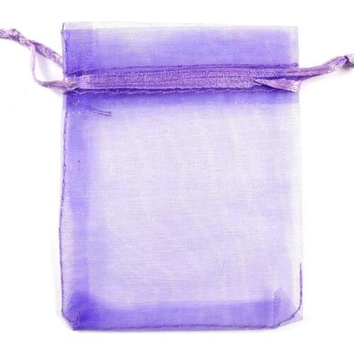 100Pcs Purple Organza Bags Wedding Party Decoration Drawable Packaging Jewelry Candy Packaging Organza Bags & Pouches