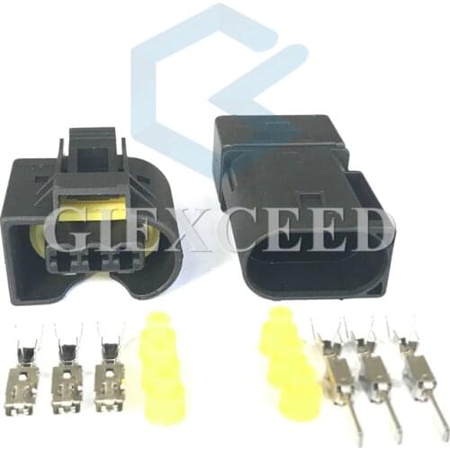 2 Sets 3 Pin 09 4413 11 / 22140492050 Injector Auto Connector ABS Sensor Plug Electrical Wire Socket For Benz BMW Kostal