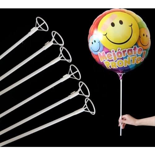 20Pcs/Lot 40cm White PVC Balloons Holder Sticks with Clip Latex Balloon Stick Birthday Wedding Party Supplies Kids Party Decor
