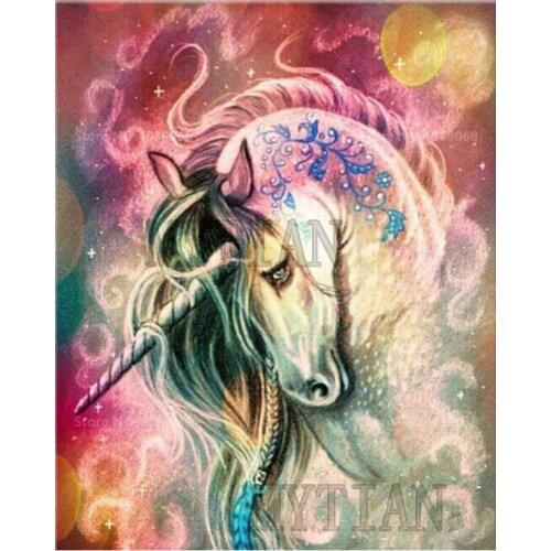2019 hot Full Square/Round Drill 5D DIY Diamond Painting "Color unicorn" Embroidery animal Cross Stitch 3D Home Decor c0010