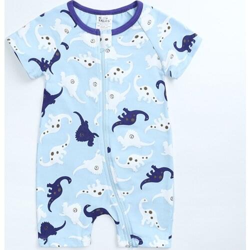 4# Newborn Infant Baby Girls Boys Short Sleeve Dinosaur Print Jumpsuit Romper Set Baby Girl Jumpsuit Body Dla Niemowlaka