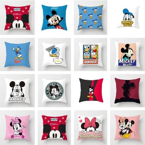4 pcs Disney Mickey Minnie Donald Duck Cartoon anime pillow case Room decoration pillowcase Sofa pillowcase Without pillow