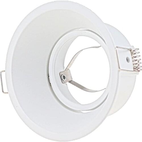 5pcs/lot Round White Black LED Recessed Ceiling Light Adjustable Frame For GU10 MR16 Fitting Mounting Ceiling Spot Lights Frame