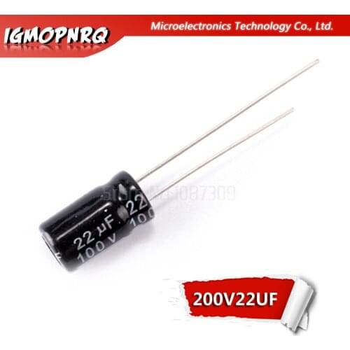 50PCS 100V22UF 6*11 22UF 100V 6x11mm Aluminum Electrolytic Capacitors DIP