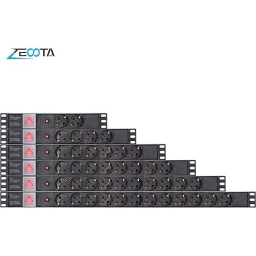 PDU Power Distribution Unit Strip Network Cabinet Rack Electric Plug Socket Outlet Overload Dual Break Switch 2m Extension Cord