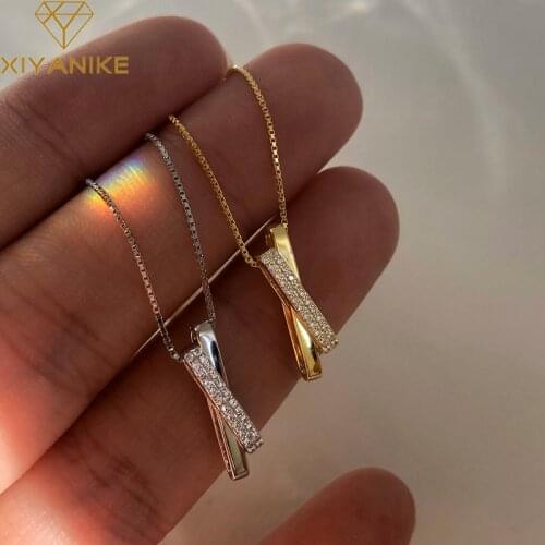 XIYANIKE 925 Sterling Silver Cross Zircon Pendant Necklace Female Fashion Temperament Romantic Charm Exquisite Jewelry Wholesale