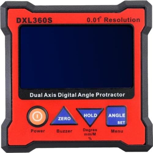 DXL360S Dual Axis Digital Angle Protractor High precision Dual-axis Level Gauge with 5 Side Magnetic Base 100-240V 50-60Hz