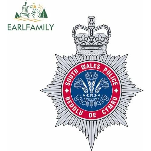 EARLFAMILY 13cm x 10cm for South Wales Police Heddlu De Cymru Car Stickers Motorcycle Waterproof Graphics Decal Car Assessoires