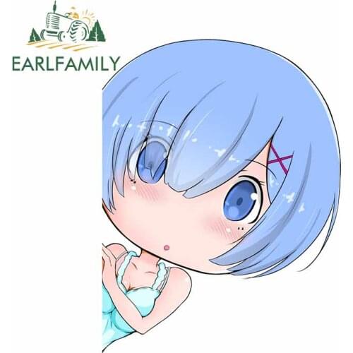 EARLFAMILY 13cm x 9.8cm for Rage Zero Rem Peeker Car Stickers Vinyl Anime Decal Graphics Car Wrap JDM Assessoires for Vehicle
