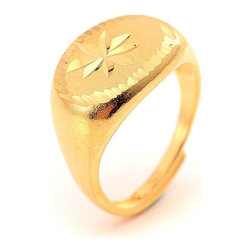 Ethiopia Dubai 24 K Fine solid Gold GF Arab adjusable Rings Resizable Plane Figure Women/Adolescent Jewelry Halloween