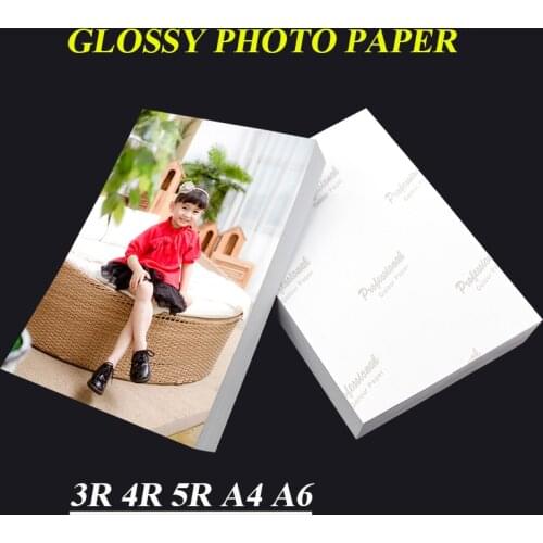 Photo Paper 3R 4R 5R A4 A6 100 sheets For Inkjet Printer High Glossy Photographic Coated Printing Paper