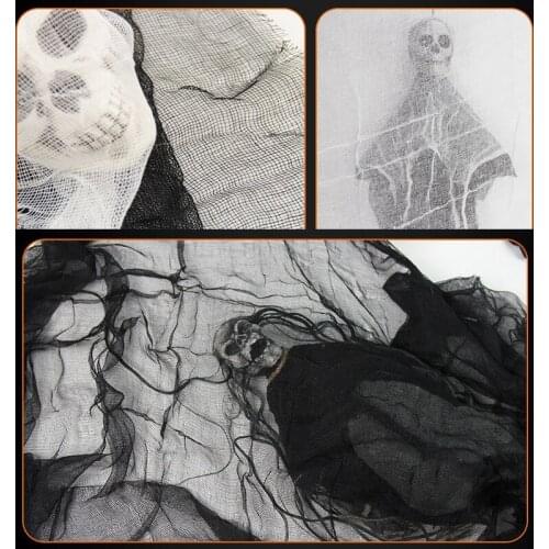 Halloween Gauze Garden Decoration Black rags Haunted House Props Creepy Cloth Halloween Decor Ornaments Party Supplies Black
