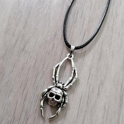Gothic Spider Skull Necklace Pendant Skeleton Witch Jewelry Women Gift 2020 New Delicate And Beautiful Wholesale Statement