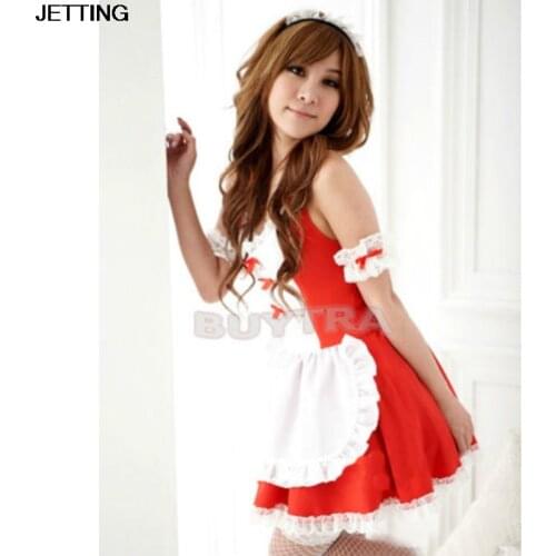 Red Black lovely Female Maid classical Lace sexy miniskirt Sexy lingerie sexy underwear lolita maid outfit sexy cosplay costume