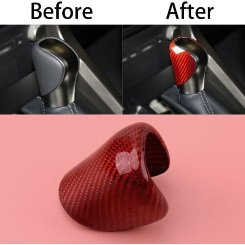 Red Carbon Fiber Gear Shift Knob Shifter Head Cover Trim Fit For Lexus ES300h ES350 GS200t GS350 GS450h NX NX200t NX300h