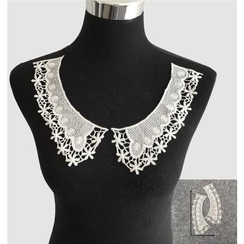 New arrive White Embroidery Applique Lace Collar DIY Hollow out Sewing Lace Fabric Neckline Clothing Accessories YL1838