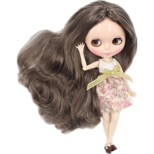 ICY DBS Blyth doll Nude joint body 1/6 bjd Brown mix gray hair no bangs natural skin suitable diy girl toy No.8800/0222