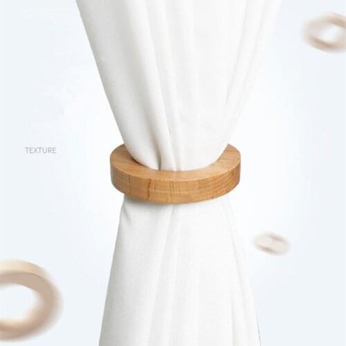 2Pcs/Pair Wood Magnet Curtain Tiebacks Hanging Ropes Straps Hooks Holder Bind Belts Ball Curtain Accessories Tieback Home Decor