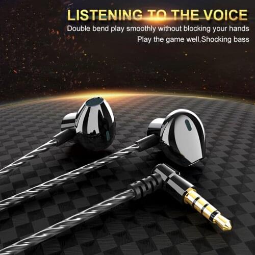 Metal In-Ear Earphone Wired Headphones 3.5mm Gaming Headset With Microphone For Xiaomi Mobile Phone PC Comfortable Ear Earphones