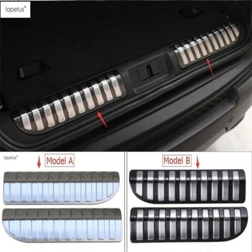Lapetus Accessories For RANGE ROVER Sport 2014 2015 2016 2017 Rear Bumper Foot Plate Trunk Door Sill Guard Protector Cover Trim